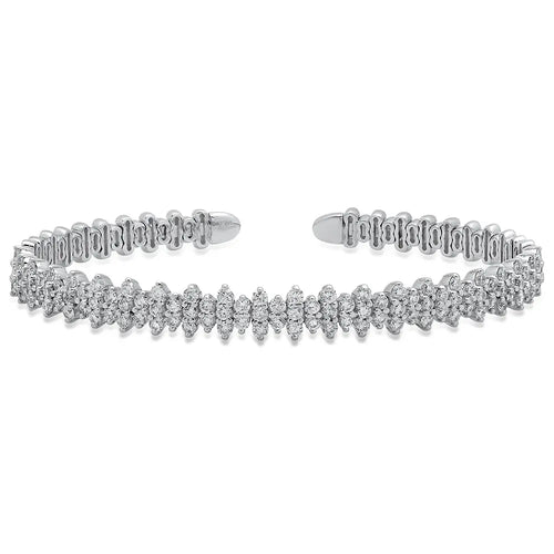 Flower Cluster Diamond Cuff - Dana Seng Jewelry Collection