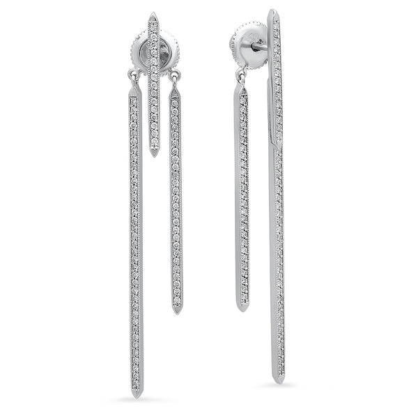 Asymmetrical Diamond Bars Earrings