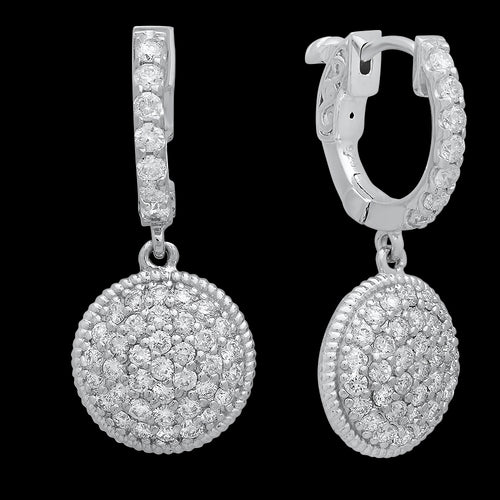 Circular Love Diamond Dangle Earrings
