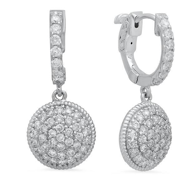 Circular Love Diamond Dangle Earrings