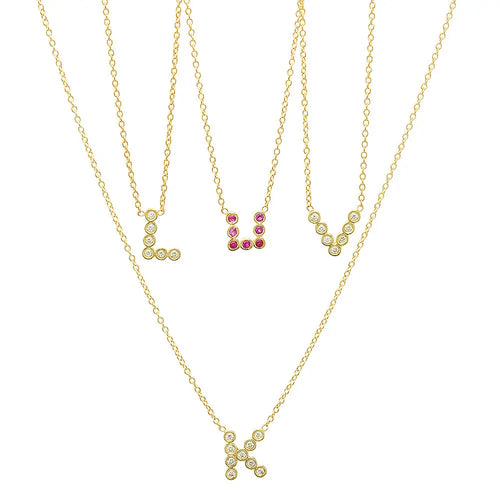 DSJ's Signature Meaningful Birthstone & Initial Necklace