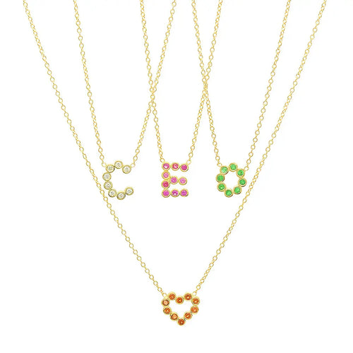 DSJ's Signature Meaningful Birthstone & Initial Necklace