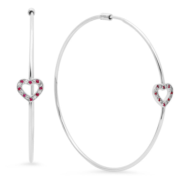Heart Blossom Hoop Earrings
