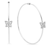Butterflies Diamond Hoop Earrings