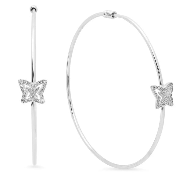 Butterflies Diamond Hoop Earrings