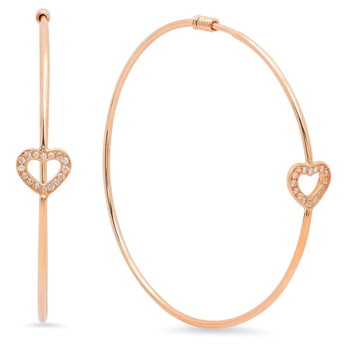 Loving Heart Diamond Hoop Earrings - Dana Seng Jewelry Collection