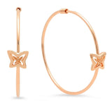 Butterflies Gold Hoop Earrings - Dana Seng Jewelry Collection