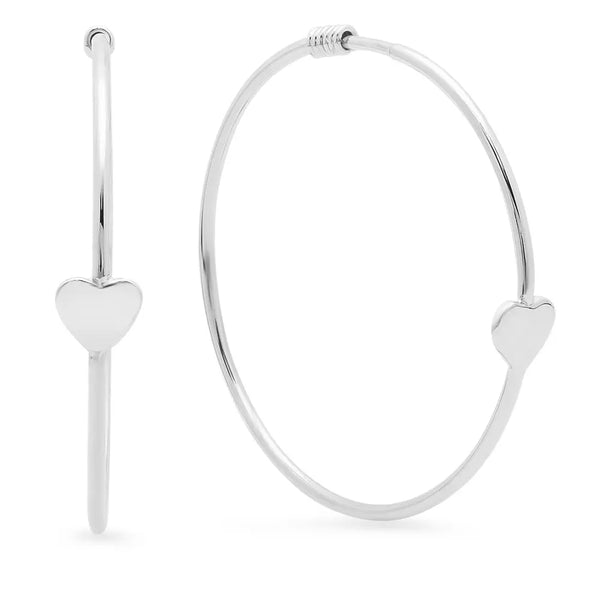 Loving Heart Gold Hoop Earrings