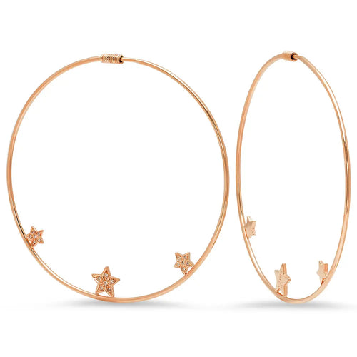 Over The Moon Gold Hoop Earrings