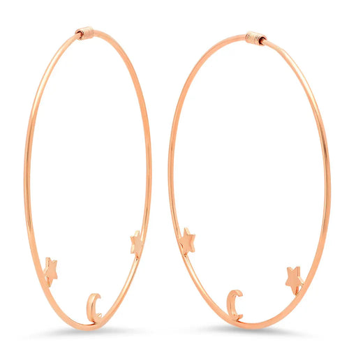 Magical World Gold Hoop Earrings - Dana Seng Jewelry Collection