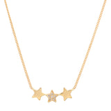Three Star Dainty Diamond Necklace
