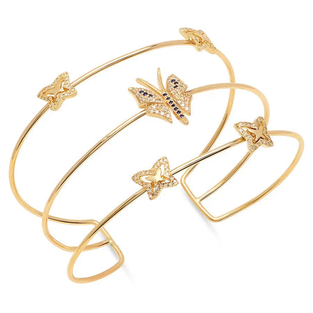 Butterflies Gold Stud Earrings