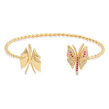 Diamond & Ruby Butterfly Cuff - Dana Seng Jewelry Collection