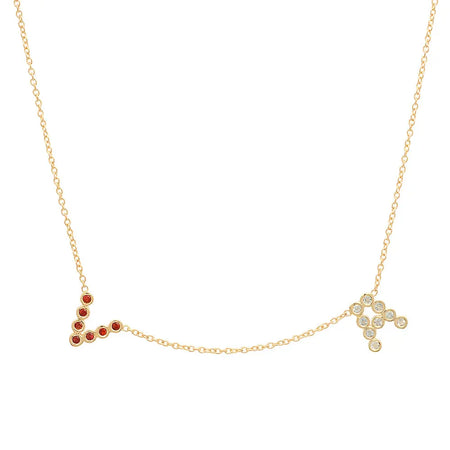 (6 Initials) DSJ's Signature Meaningful Multi Birthstone/Initial Necklace