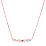 DSJ's Signature Tiny Open Heartbeats Birthstone Necklace - Dana Seng Jewelry Collection