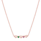 DSJ's Signature Tiny Open Heartbeats Birthstone Necklace - Dana Seng Jewelry Collection