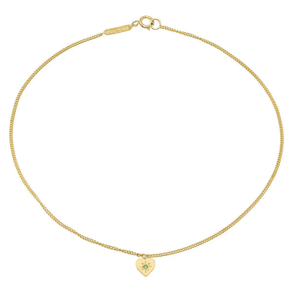Mini Heart Birthstone Anklet - Dana Seng Jewelry Collection
