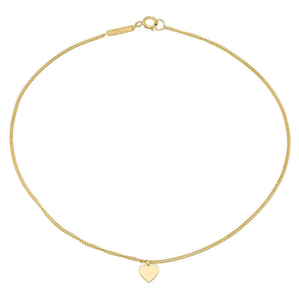 Mini Heart Gold Anklet - Dana Seng Jewelry Collection