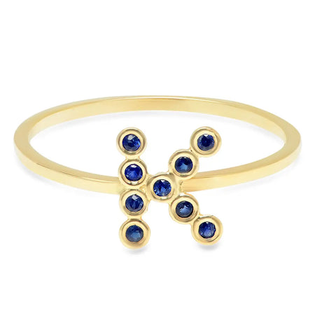 Mini Star Birthstone Chain Ring