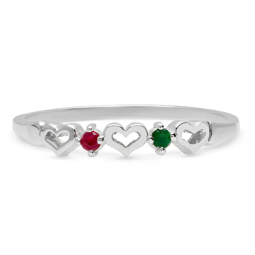 DSJ's Signature Tiny Open Heartbeats Birthstone Ring