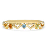 DSJ's Signature Tiny Open Heartbeats Birthstone Ring - Dana Seng Jewelry Collection