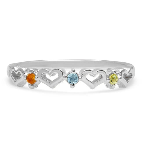 DSJ's Signature Tiny Open Heartbeats Birthstone Ring