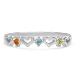 DSJ's Signature Tiny Open Heartbeats Birthstone Ring - Dana Seng Jewelry Collection