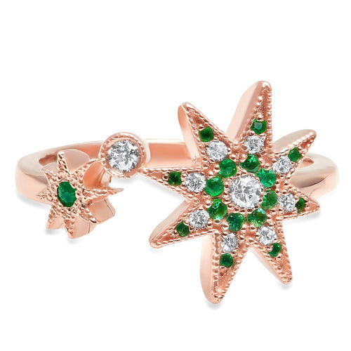 Precious Stars Emerald Diamond Ring