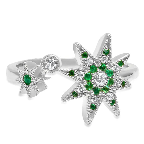 Precious Stars Emerald Diamond Ring - Dana Seng Jewelry Collection