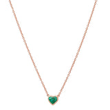 Precious Heart Shaped Emerald Necklace