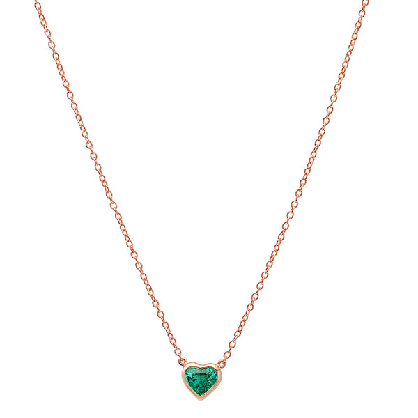 Precious Heart Shaped Emerald Necklace