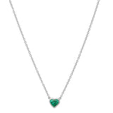 Precious Heart Shaped Emerald Necklace