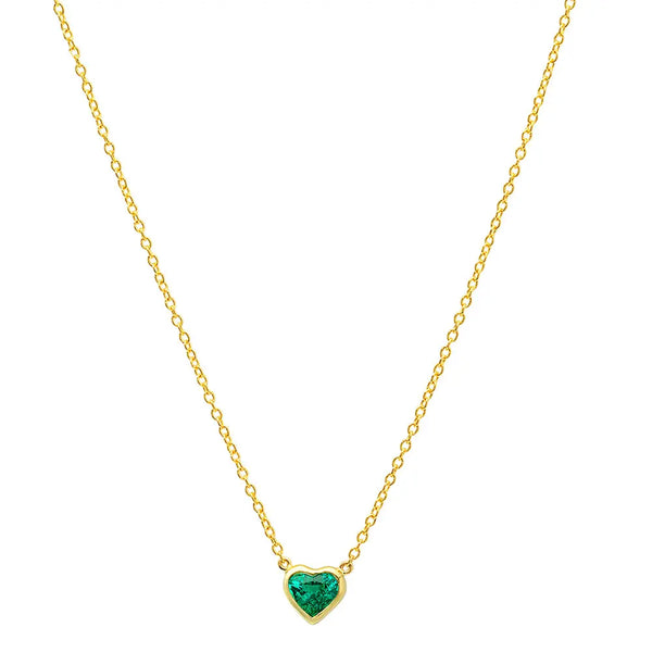 Precious Heart Shaped Emerald Necklace