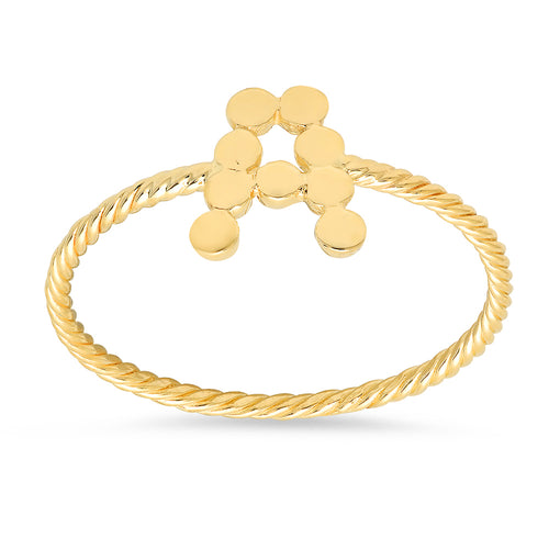 DSJ's Signature Meaningful Twisted Gold Initial Ring