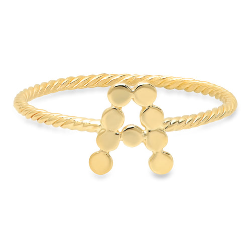 DSJ's Signature Twisted Gold Initial Ring