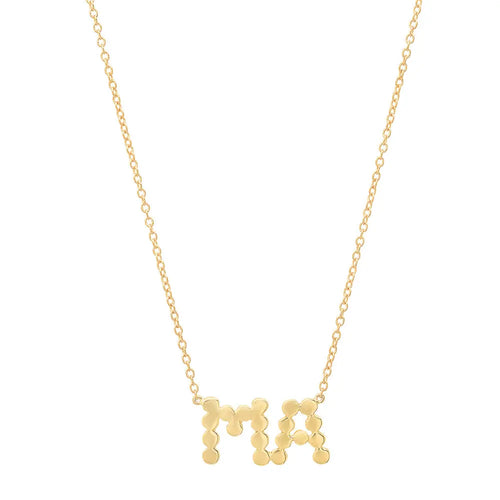 DSJ's Signature Meaningful Gold "MA" Necklace - Dana Seng Jewelry Collection
