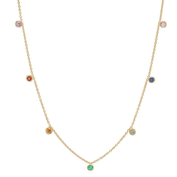 'You Are My Rainbow' Multi Color Sapphire Necklace