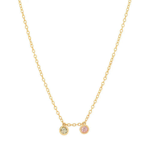 "2 Precious Birthstones" Necklace - Dana Seng Jewelry Collection