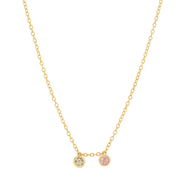 "2 Precious Birthstones" Necklace - Dana Seng Jewelry Collection