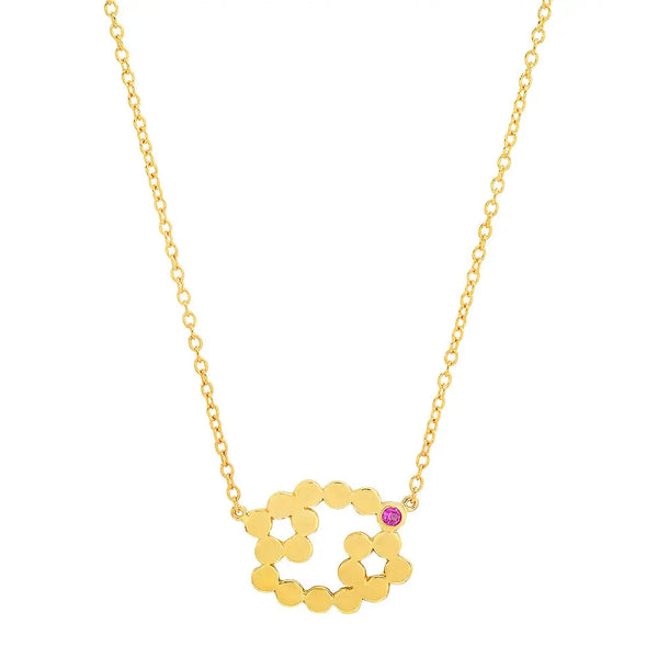 Dana Seng Signature Cancer Zodiac With Precious Birthstone Necklace
