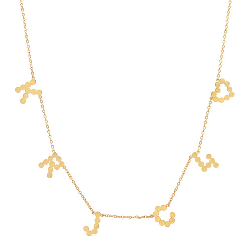 "6 Precious Initials" DSJ's Signature Meaningful Multi Gold Initial Necklace - Dana Seng Jewelry Collection