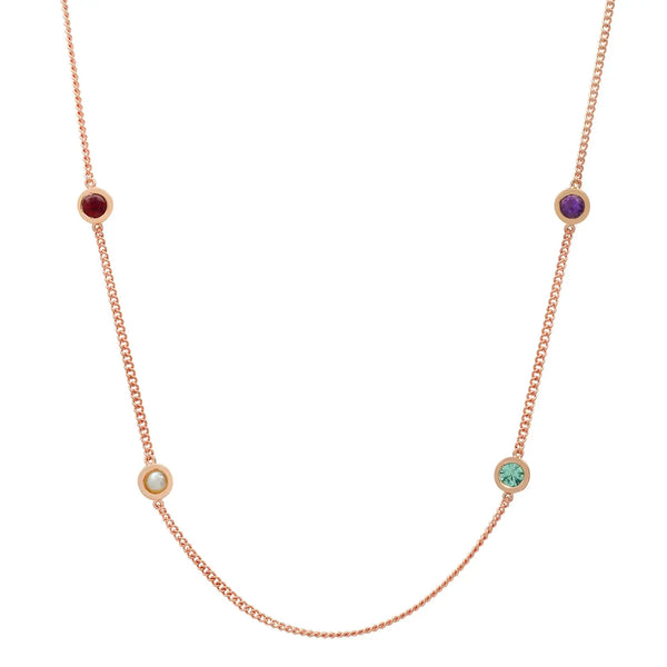 Meaningful Birthstone Curb Chain Necklace
