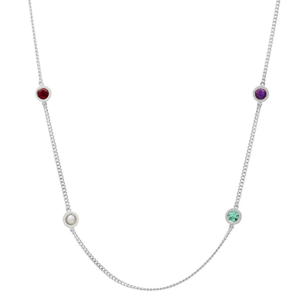 Meaningful Birthstone Curb Chain Necklace