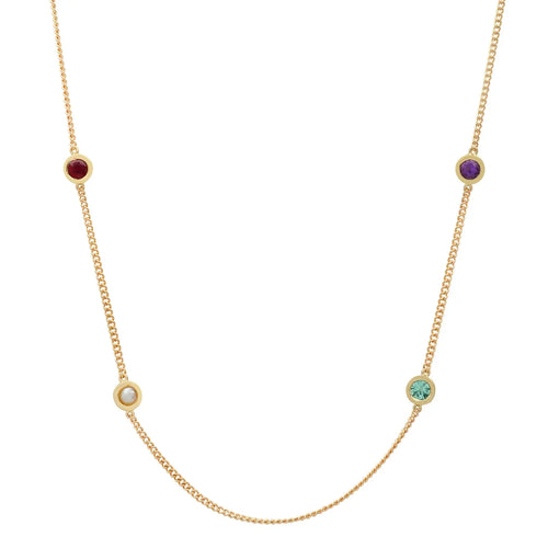 Meaningful Birthstone Curb Chain Necklace - Dana Seng Jewelry Collection