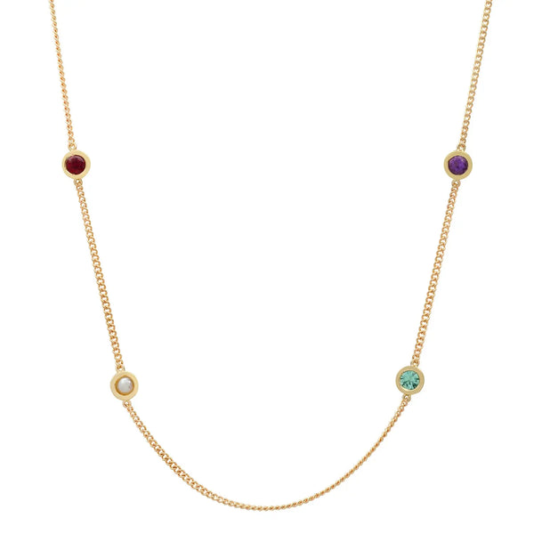 Meaningful Birthstone Curb Chain Necklace