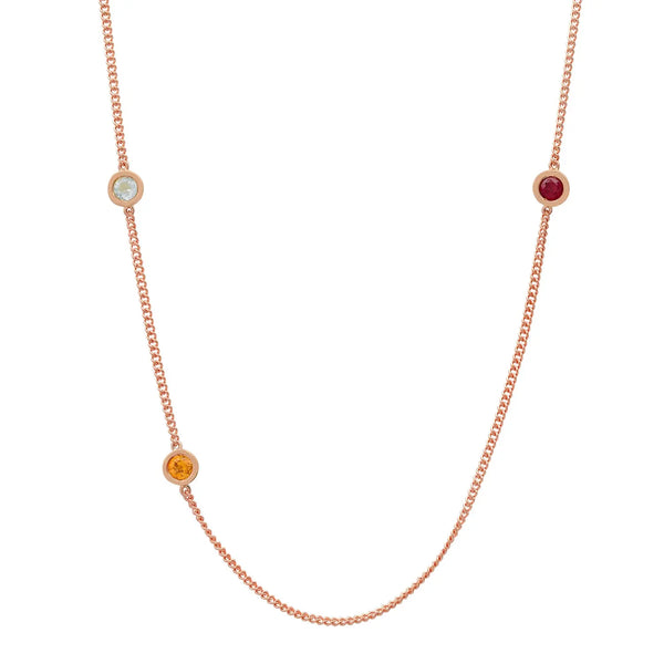 Meaningful Birthstone Curb Chain Necklace - Dana Seng Jewelry Collection