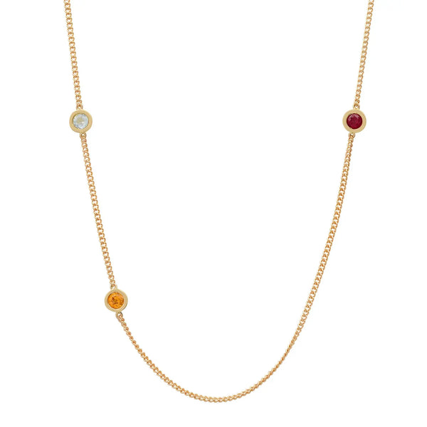 Meaningful Birthstone Curb Chain Necklace - Dana Seng Jewelry Collection