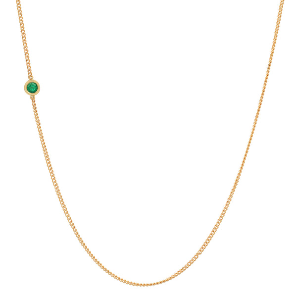 Meaningful Birthstone Curb Chain Necklace