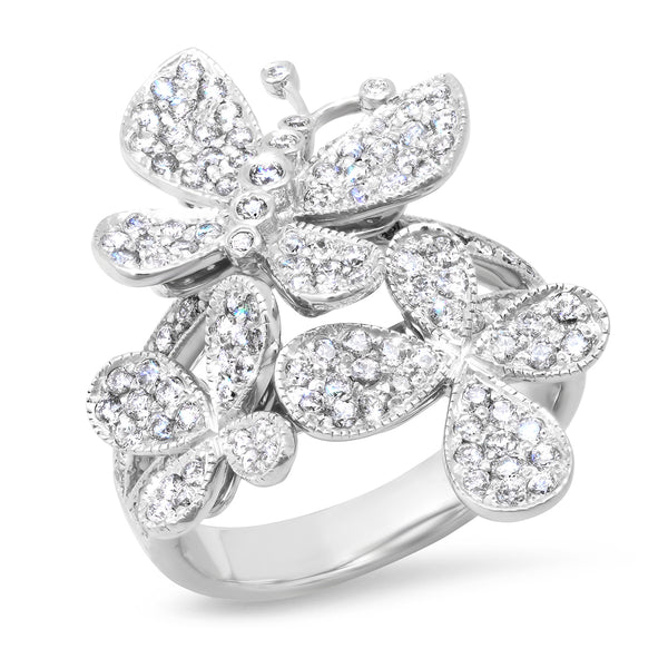 Butterfly Flower Diamond Ring