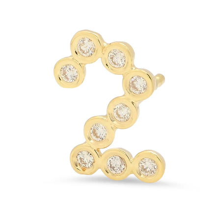 Gold Bar Diamond Star Fruit Earrings